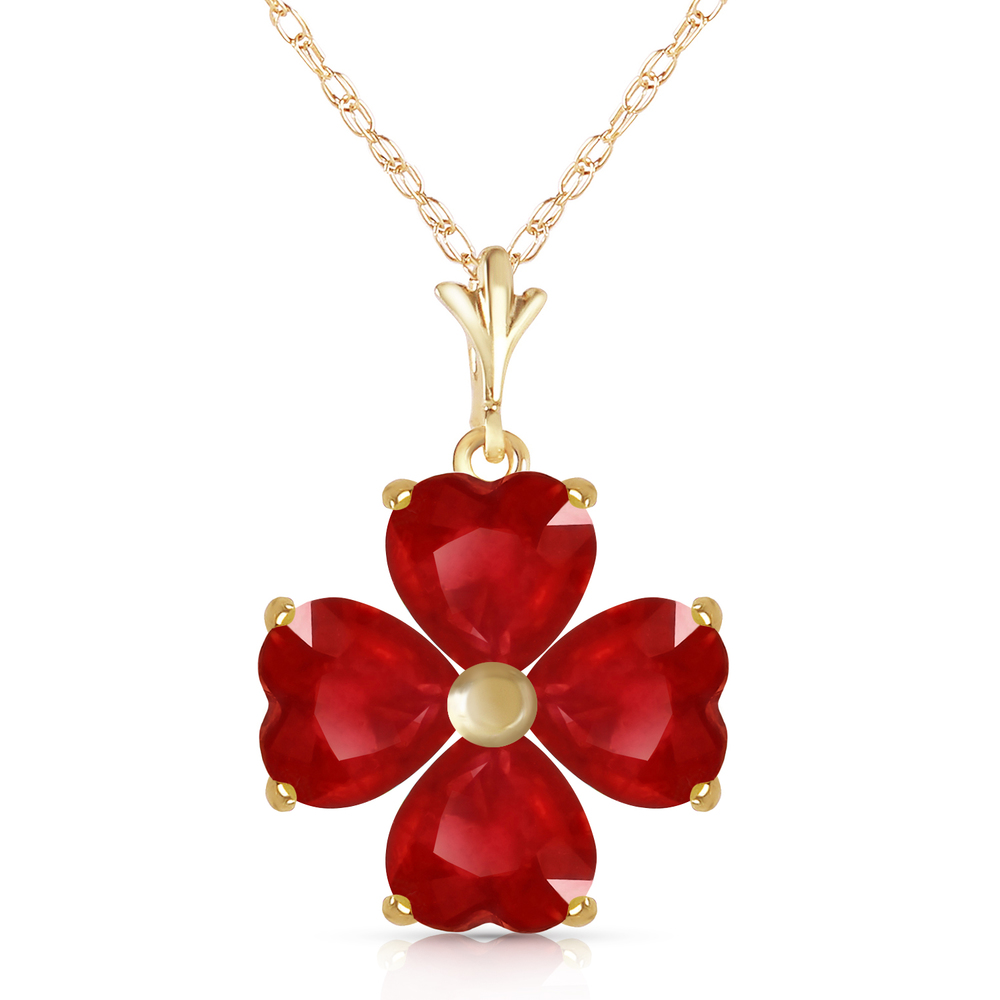 14K. SOLID GOLD NECKLACE WITH RUBIES (Yellow Gold)